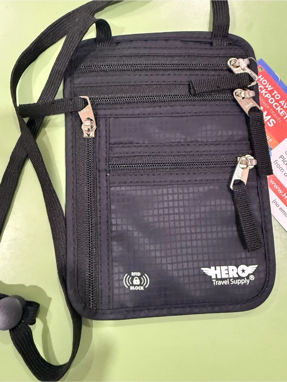 Black RFID Neck Pouch